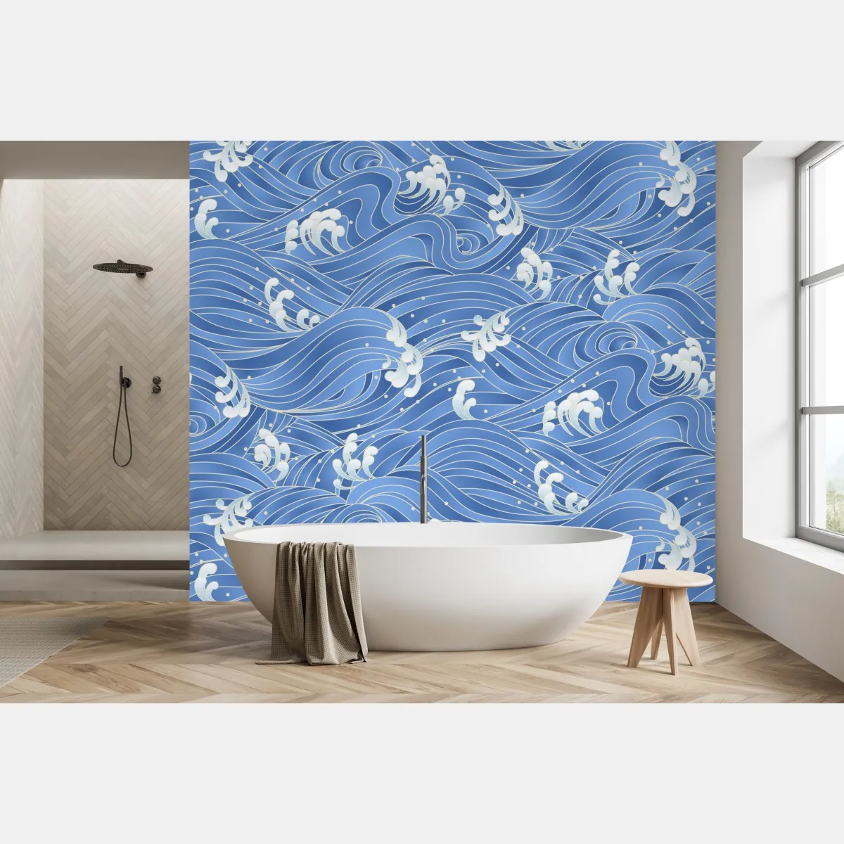 Fototapeta stylizowany Japoński wzór fal – Wallissimo® Fototapeta stylizowany Japoński wzór fal – Wallissimo®