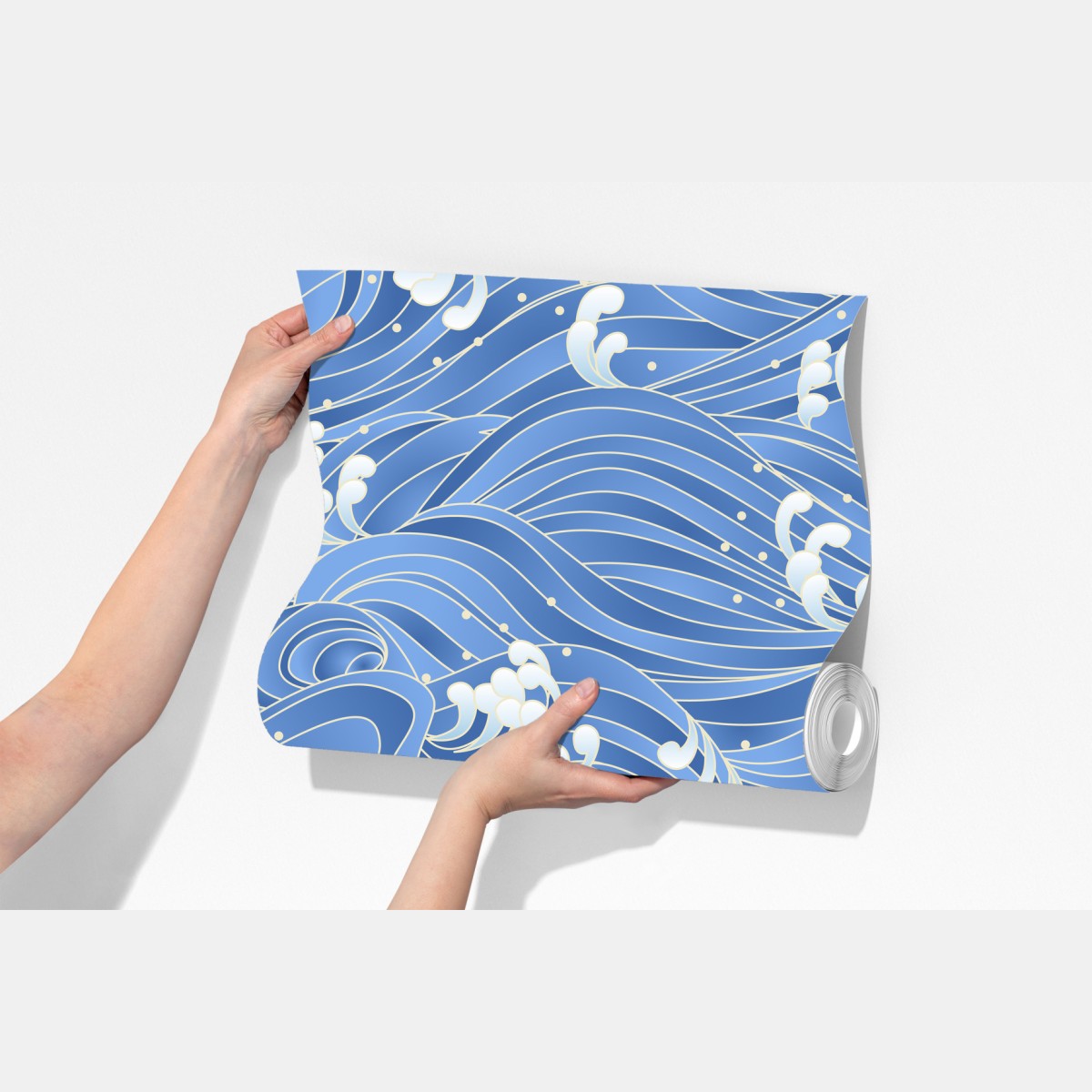 Fototapeta stylizowany Japoński wzór fal – Wallissimo® Fototapeta stylizowany Japoński wzór fal – Wallissimo®