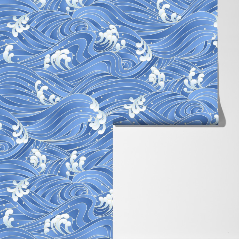 Fototapeta stylizowany Japoński wzór fal – Wallissimo® Fototapeta stylizowany Japoński wzór fal – Wallissimo®