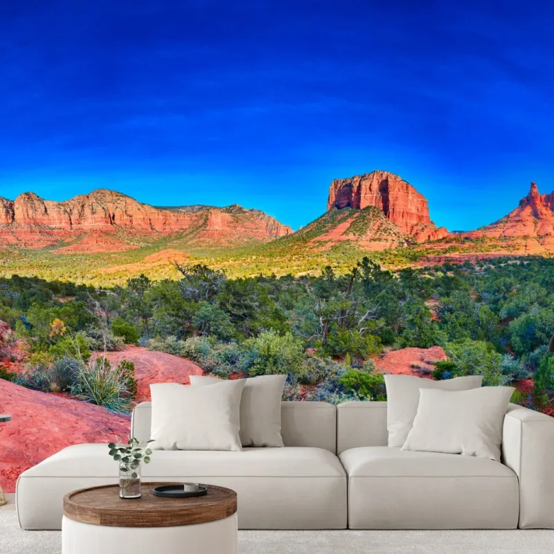 Wall mural panoramic view of Bell Rock and Courthouse Butte, Sedona