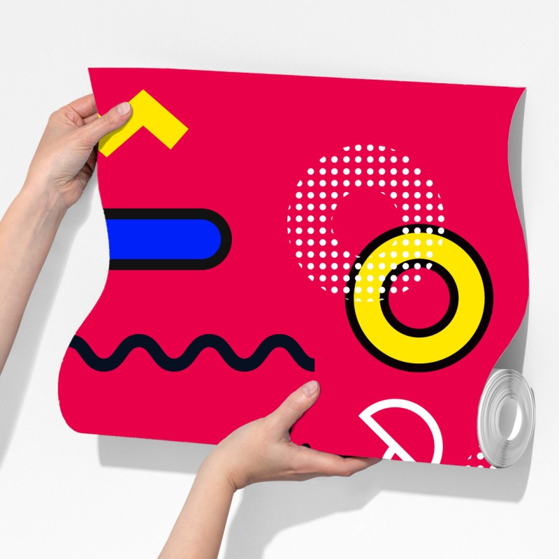 Fototapeta żywy geometryczny wzór pop – Wallissimo® Fototapeta żywy geometryczny wzór pop – Wallissimo®