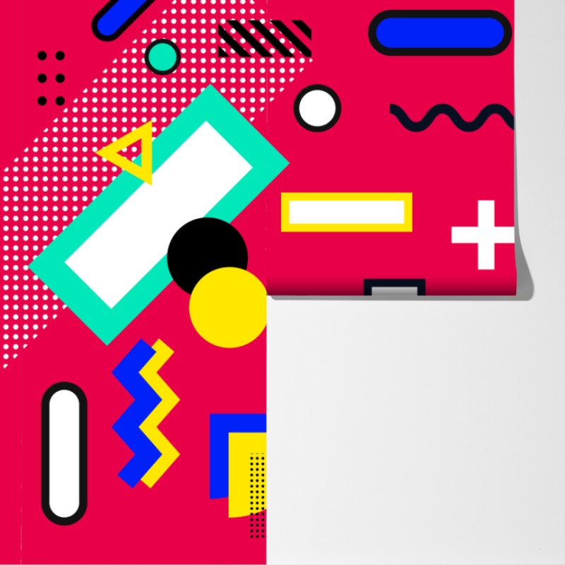 Fototapeta żywy geometryczny wzór pop – Wallissimo® Fototapeta żywy geometryczny wzór pop – Wallissimo®