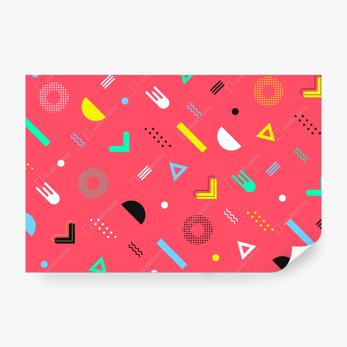 Fototapeta żywy memphis geometryczny wzór – Wallissimo® Fototapeta żywy memphis geometryczny wzór – Wallissimo®