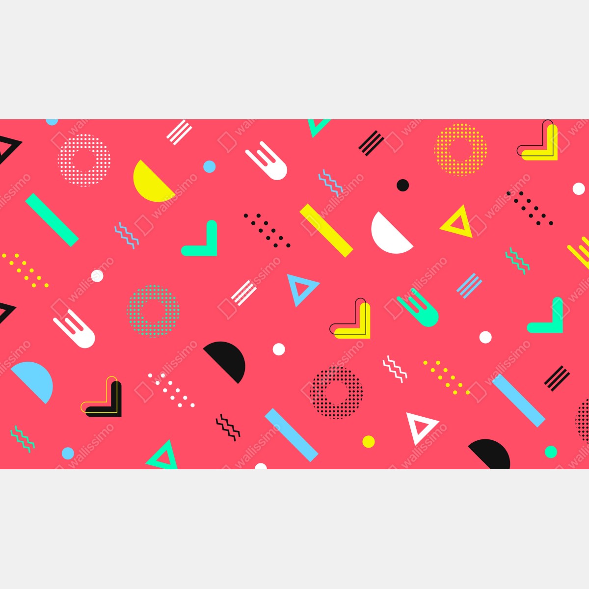 Fototapeta żywy memphis geometryczny wzór – Wallissimo® Fototapeta żywy memphis geometryczny wzór – Wallissimo®