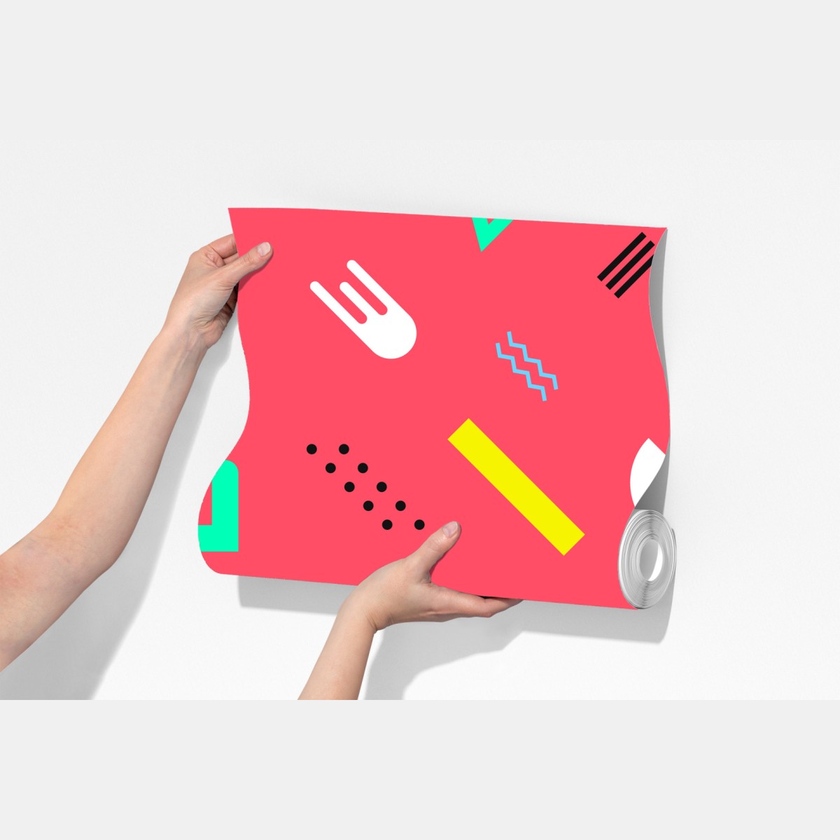 Fototapeta żywy memphis geometryczny wzór – Wallissimo® Fototapeta żywy memphis geometryczny wzór – Wallissimo®