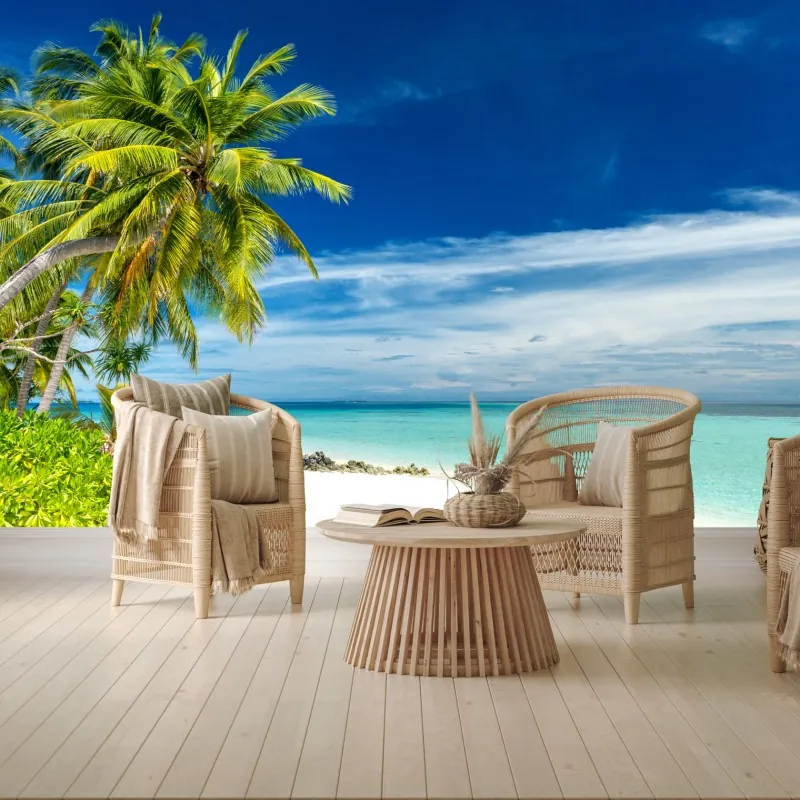 Wall mural tropical turquoise beach paradise