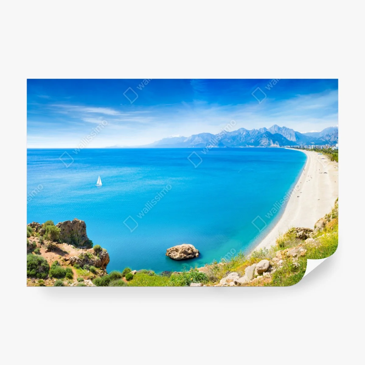 Fototapeta panoramiczna plaża Konyaalti, Antalya – Wallissimo® Fototapeta panoramiczna plaża Konyaalti, Antalya – Wallissimo®