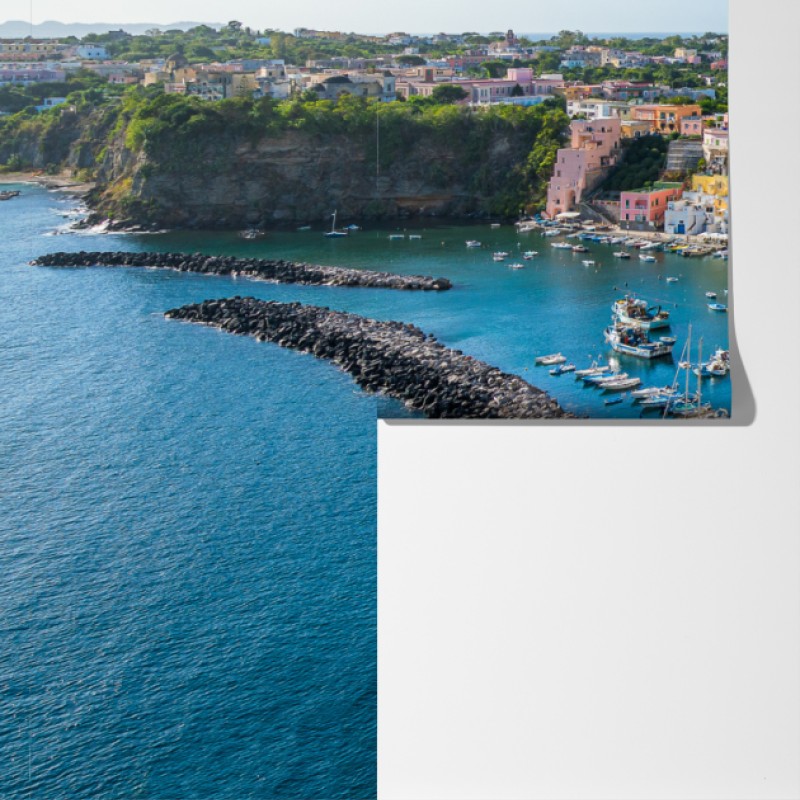 Fototapeta kolorowa panorama portowa Morza Śródziemnego – Wallissimo® Fototapeta kolorowa panorama portowa Morza Śródziemnego – Wallissimo®