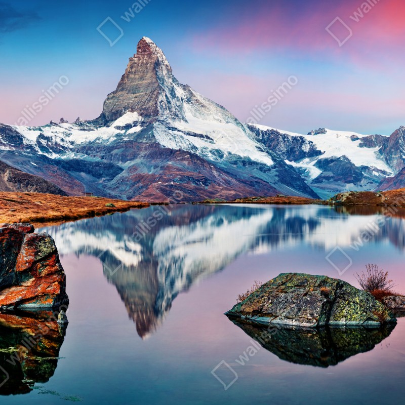 Fototapeta odbicie Matterhorn o świcie – Wallissimo® Fototapeta odbicie Matterhorn o świcie – Wallissimo®