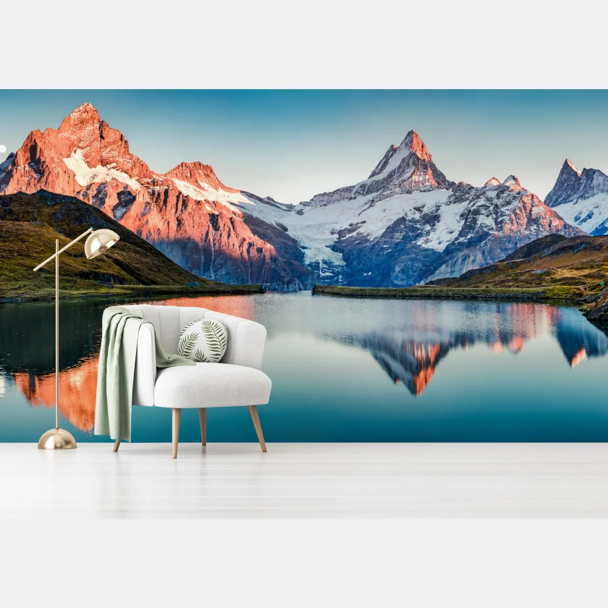 Fototapeta odbicia zachodu słońca nad Bachalpsee, Szwajcaria – Wallissimo® Fototapeta odbicia zachodu słońca nad Bachalpsee, Szwajcaria – Wallissimo®