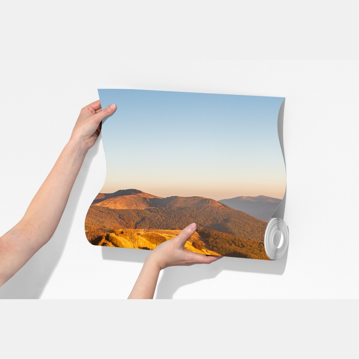 Fototapeta złota grzęda górska o zachodzie słońca – Wallissimo® Fototapeta złota grzęda górska o zachodzie słońca – Wallissimo®