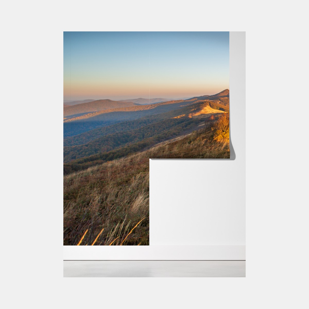 Fototapeta złota grzęda górska o zachodzie słońca – Wallissimo® Fototapeta złota grzęda górska o zachodzie słońca – Wallissimo®