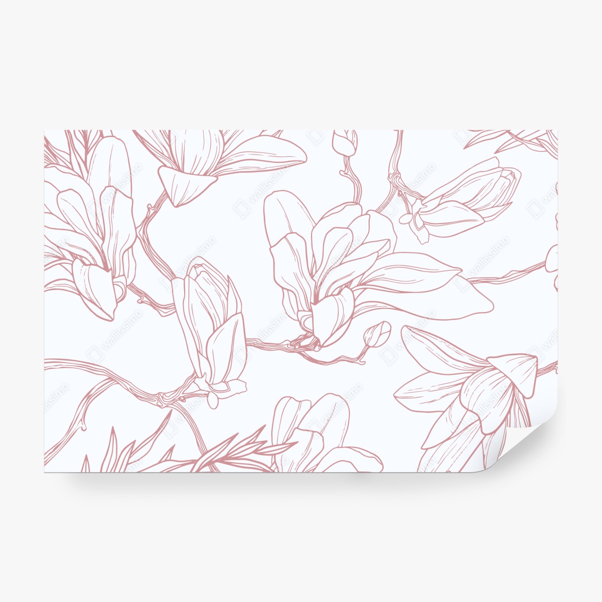 Fototapeta delikatny wzór magnolii w miękkim różu – Wallissimo® Fototapeta delikatny wzór magnolii w miękkim różu – Wallissimo®