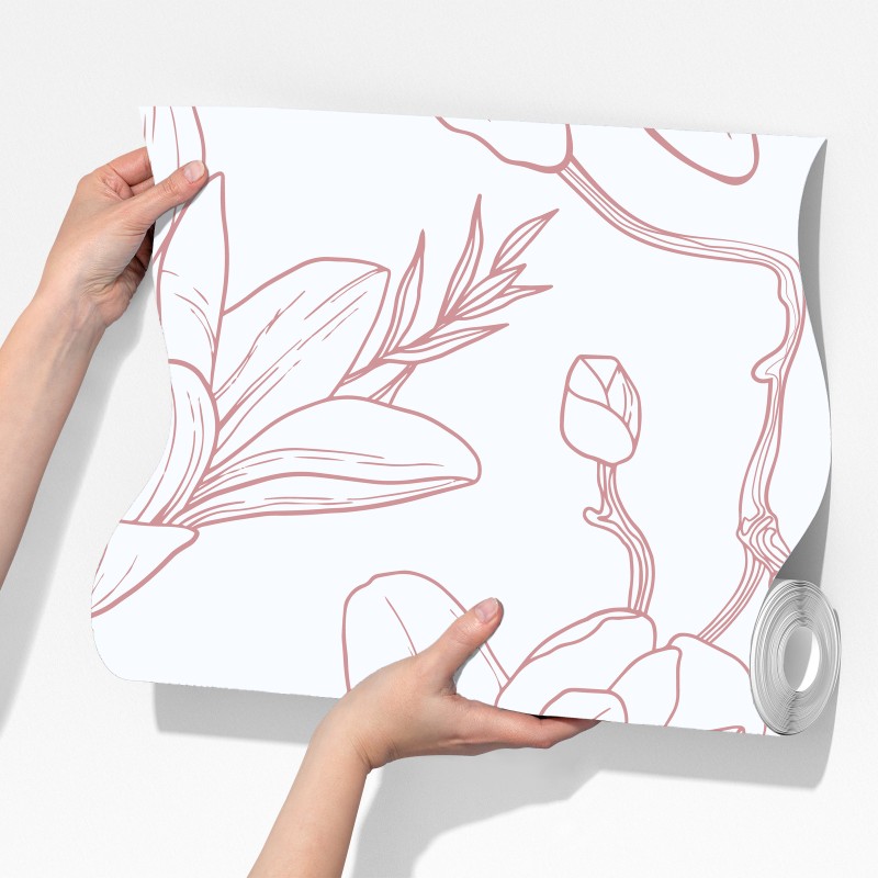 Fototapeta delikatny wzór magnolii w miękkim różu – Wallissimo® Fototapeta delikatny wzór magnolii w miękkim różu – Wallissimo®