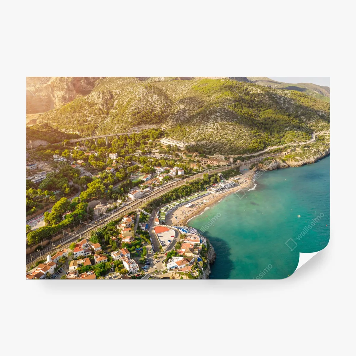 Fototapeta turkusowy nadmorski pejzaż z lotu ptaka – Wallissimo® Fototapeta turkusowy nadmorski pejzaż z lotu ptaka – Wallissimo®