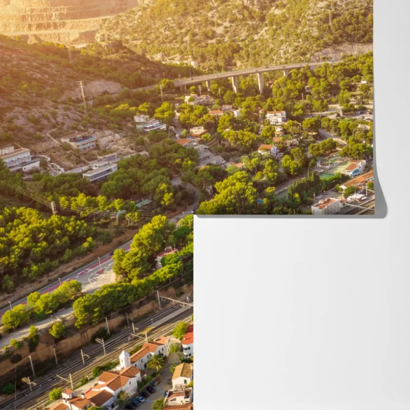 Fototapeta turkusowy nadmorski pejzaż z lotu ptaka – Wallissimo® Fototapeta turkusowy nadmorski pejzaż z lotu ptaka – Wallissimo®