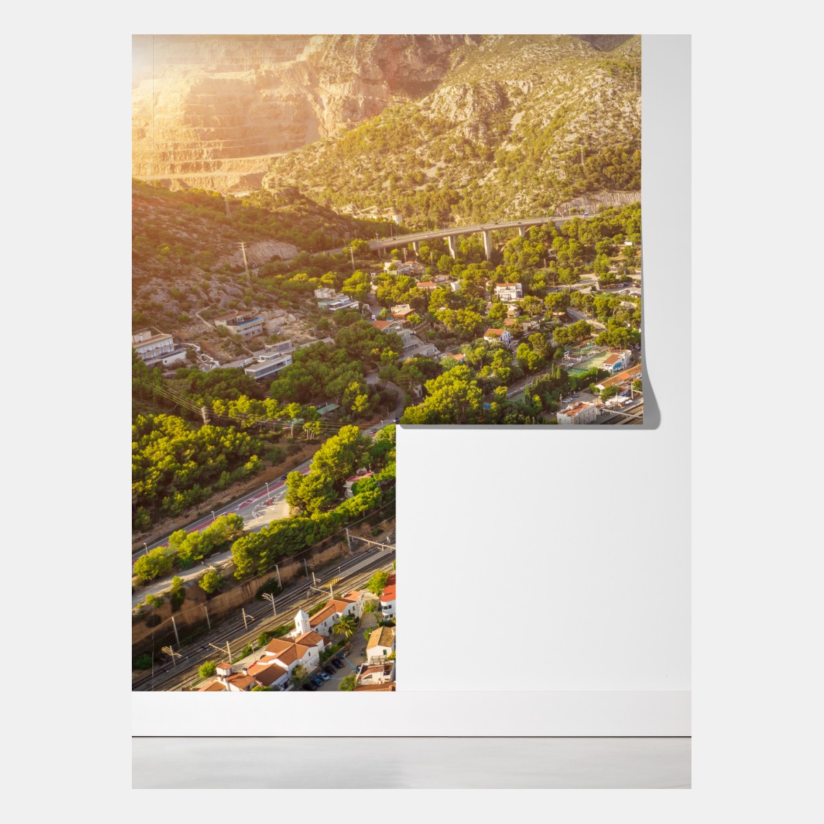 Fototapeta turkusowy nadmorski pejzaż z lotu ptaka – Wallissimo® Fototapeta turkusowy nadmorski pejzaż z lotu ptaka – Wallissimo®