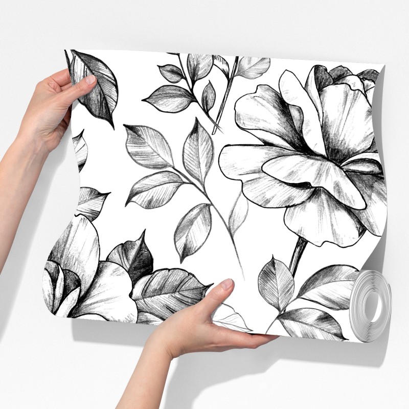 Fototapeta ręcznie rysowany wzór róż – Wallissimo® Fototapeta ręcznie rysowany wzór róż – Wallissimo®