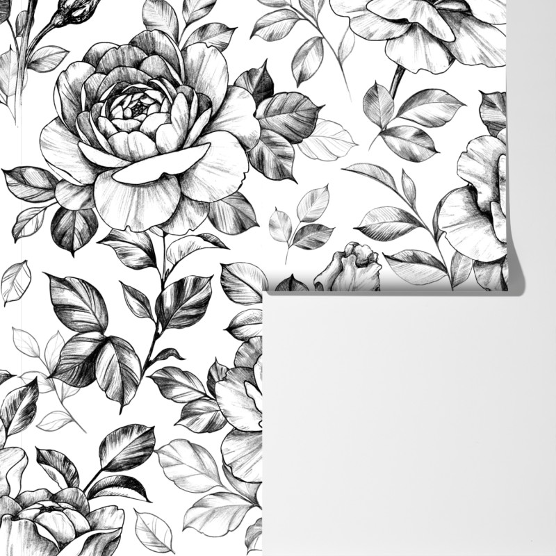 Fototapeta ręcznie rysowany wzór róż – Wallissimo® Fototapeta ręcznie rysowany wzór róż – Wallissimo®