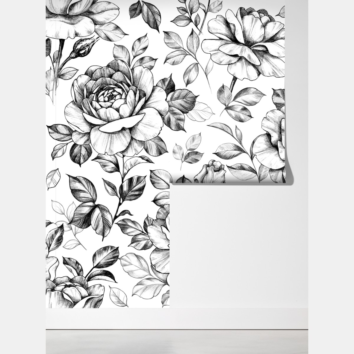 Fototapeta ręcznie rysowany wzór róż – Wallissimo® Fototapeta ręcznie rysowany wzór róż – Wallissimo®