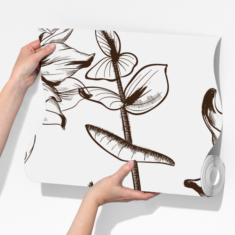 Fototapeta ilustracja botaniczna słonecznik w sepii – Wallissimo® Fototapeta ilustracja botaniczna słonecznik w sepii – Wallissimo®