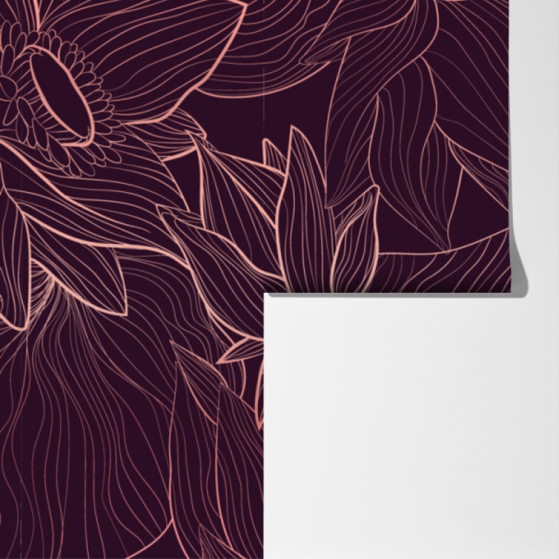 Fototapeta elegancki różowy wzór kwiatowy – Wallissimo® Fototapeta elegancki różowy wzór kwiatowy – Wallissimo®