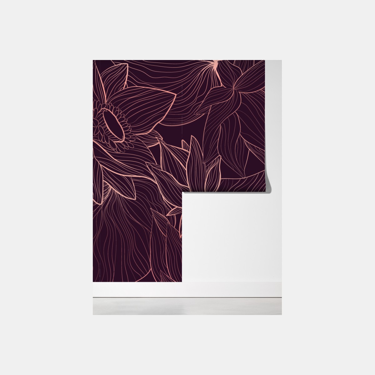 Fototapeta elegancki różowy wzór kwiatowy – Wallissimo® Fototapeta elegancki różowy wzór kwiatowy – Wallissimo®