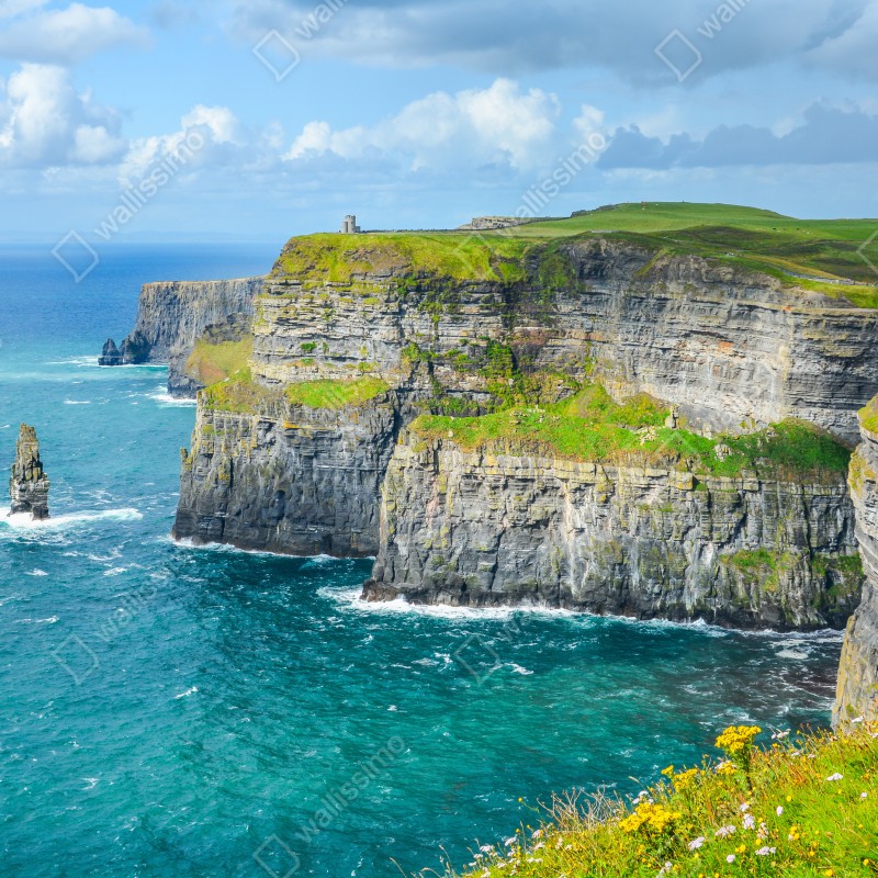 Fototapeta dramatyczne klify nadmorskie i widok na ocean – Wallissimo® Fototapeta dramatyczne klify nadmorskie i widok na ocean – Wallissimo®