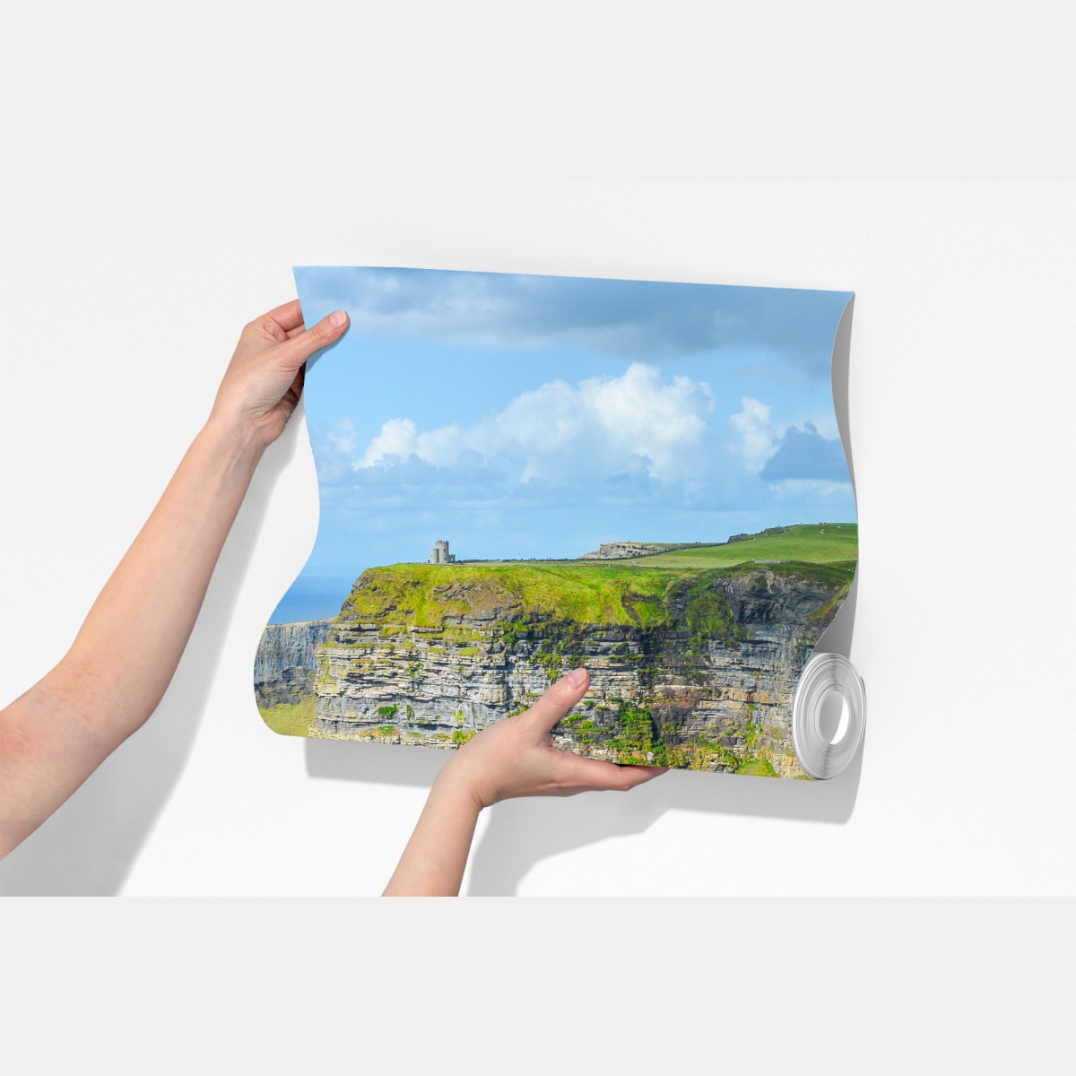 Fototapeta dramatyczne klify nadmorskie i widok na ocean – Wallissimo® Fototapeta dramatyczne klify nadmorskie i widok na ocean – Wallissimo®