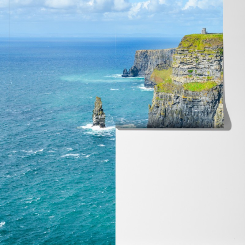 Fototapeta dramatyczne klify nadmorskie i widok na ocean – Wallissimo® Fototapeta dramatyczne klify nadmorskie i widok na ocean – Wallissimo®