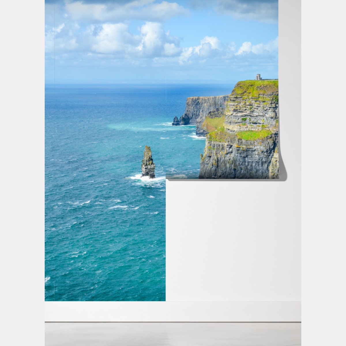 Fototapeta dramatyczne klify nadmorskie i widok na ocean – Wallissimo® Fototapeta dramatyczne klify nadmorskie i widok na ocean – Wallissimo®