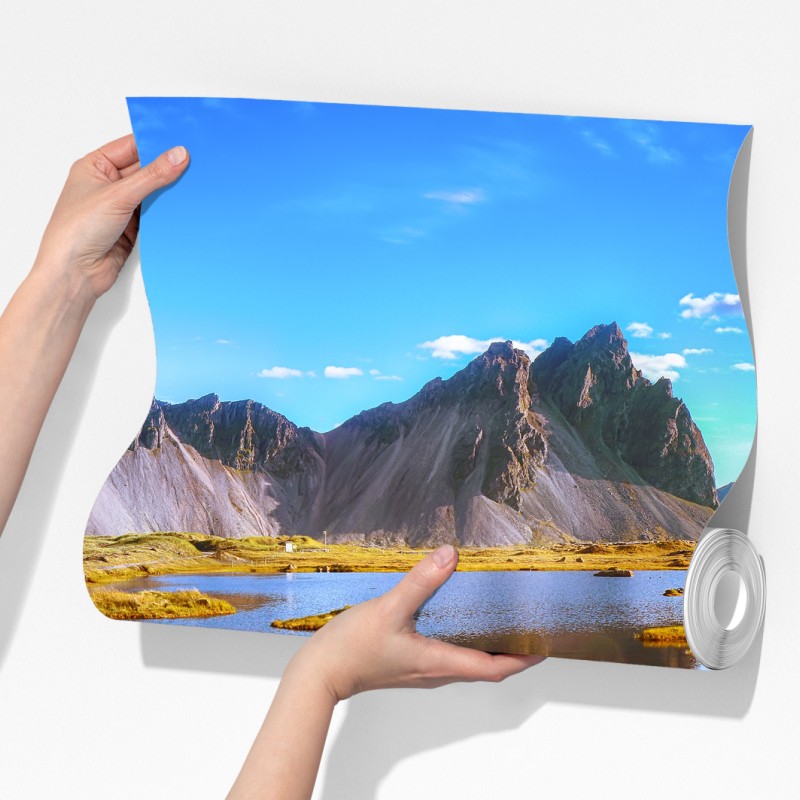 Fototapeta żywe łubinowe łąki przy Vestrahorn, Islandia – Wallissimo® Fototapeta żywe łubinowe łąki przy Vestrahorn, Islandia – Wallissimo®