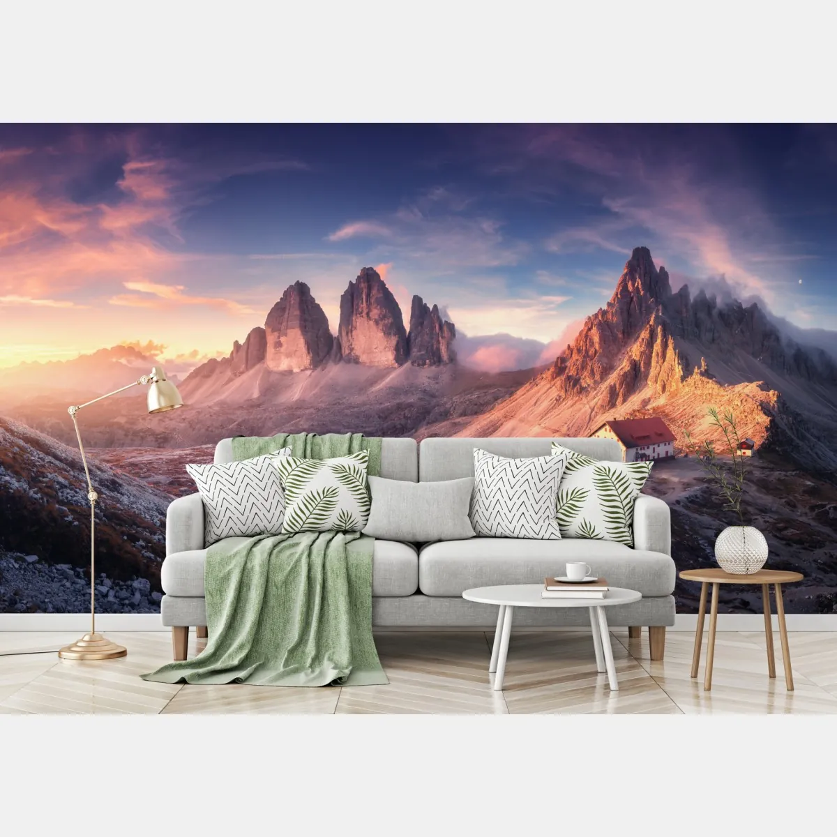 Fototapeta wschód słońca nad szczytami Dolomitów – Wallissimo® Fototapeta wschód słońca nad szczytami Dolomitów – Wallissimo®