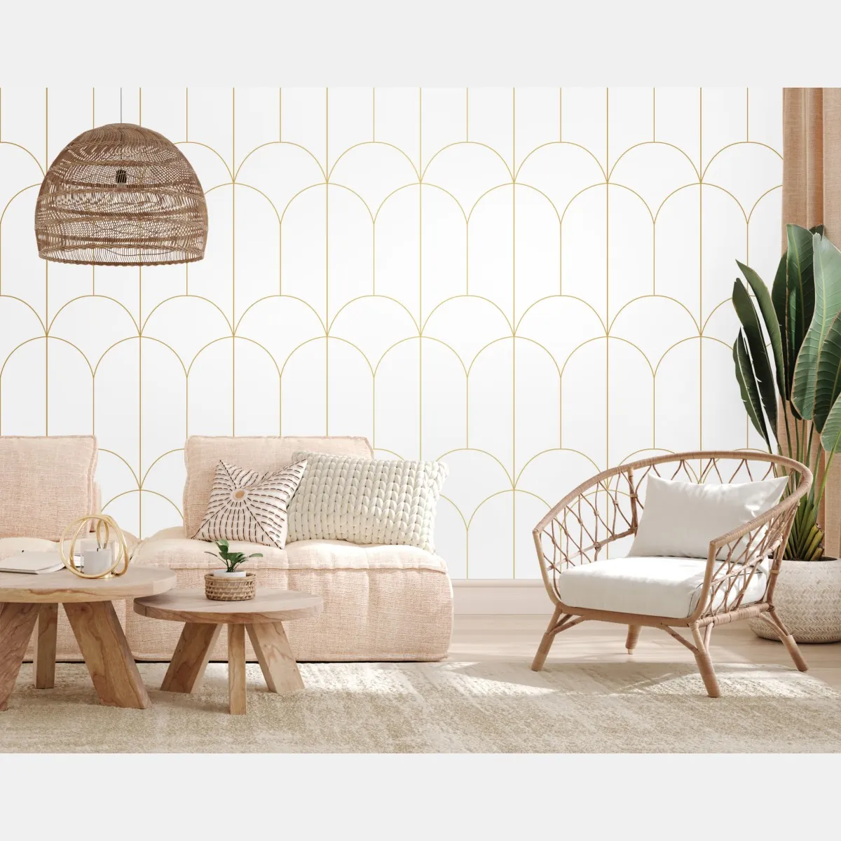 Fototapeta złoty art deco łukowy wzór – Wallissimo® Fototapeta złoty art deco łukowy wzór – Wallissimo®