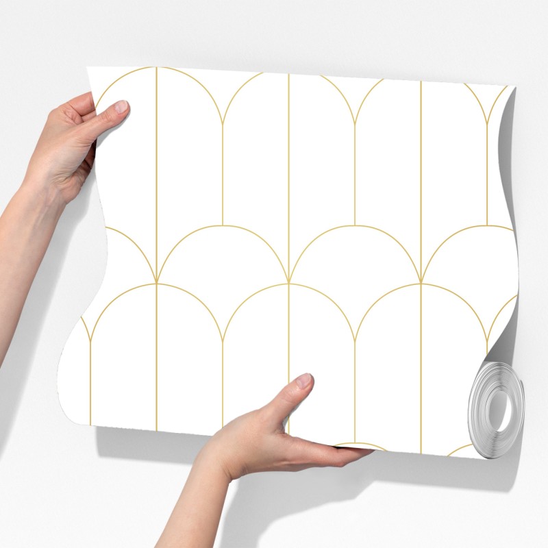 Fototapeta złoty art deco łukowy wzór – Wallissimo® Fototapeta złoty art deco łukowy wzór – Wallissimo®