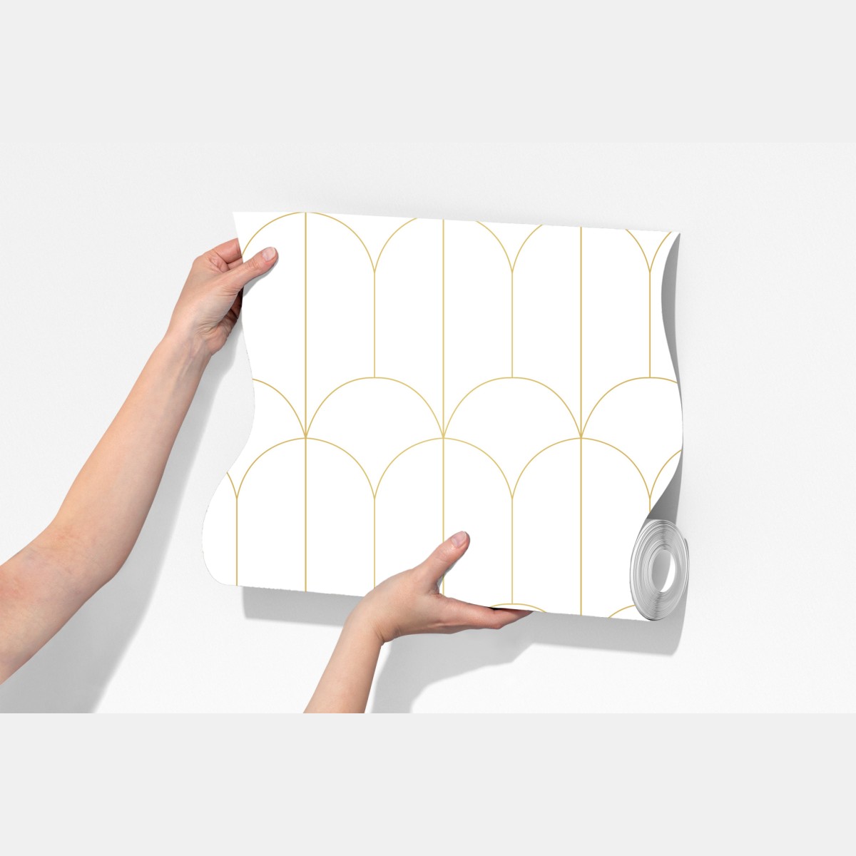 Fototapeta złoty art deco łukowy wzór – Wallissimo® Fototapeta złoty art deco łukowy wzór – Wallissimo®