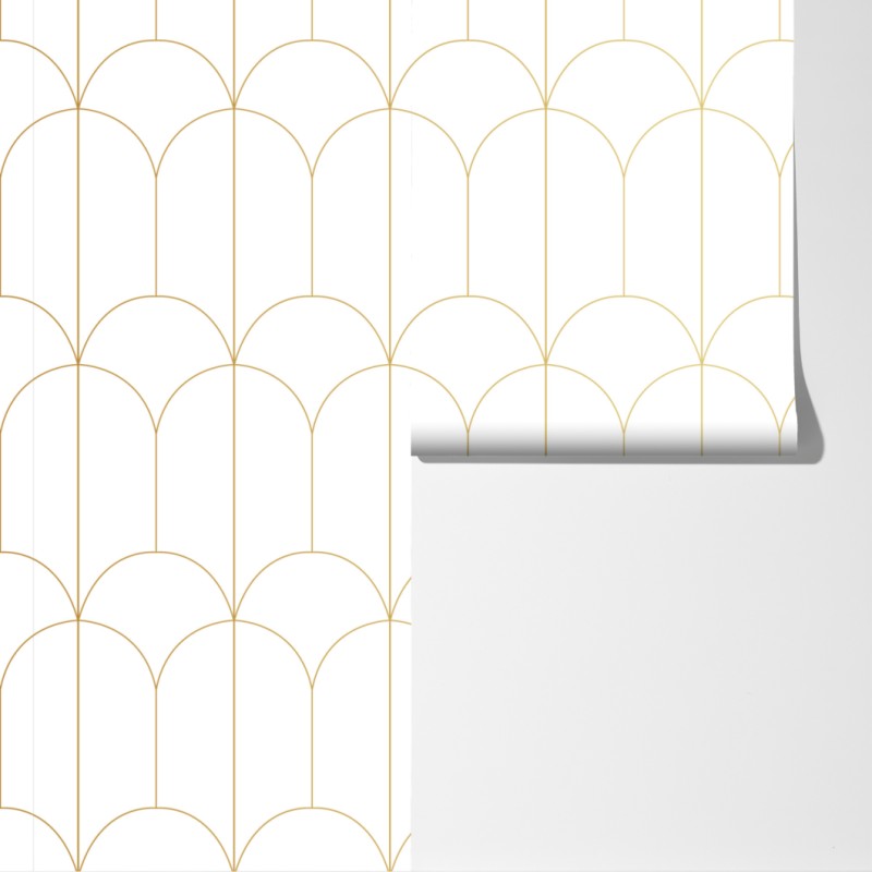 Fototapeta złoty art deco łukowy wzór – Wallissimo® Fototapeta złoty art deco łukowy wzór – Wallissimo®