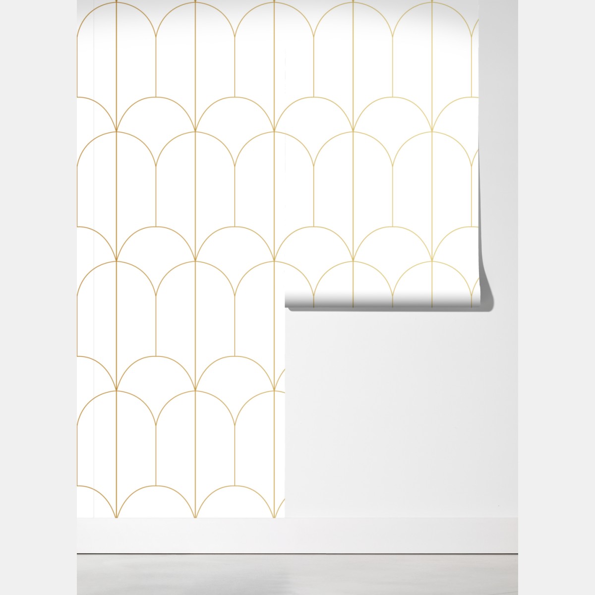 Fototapeta złoty art deco łukowy wzór – Wallissimo® Fototapeta złoty art deco łukowy wzór – Wallissimo®