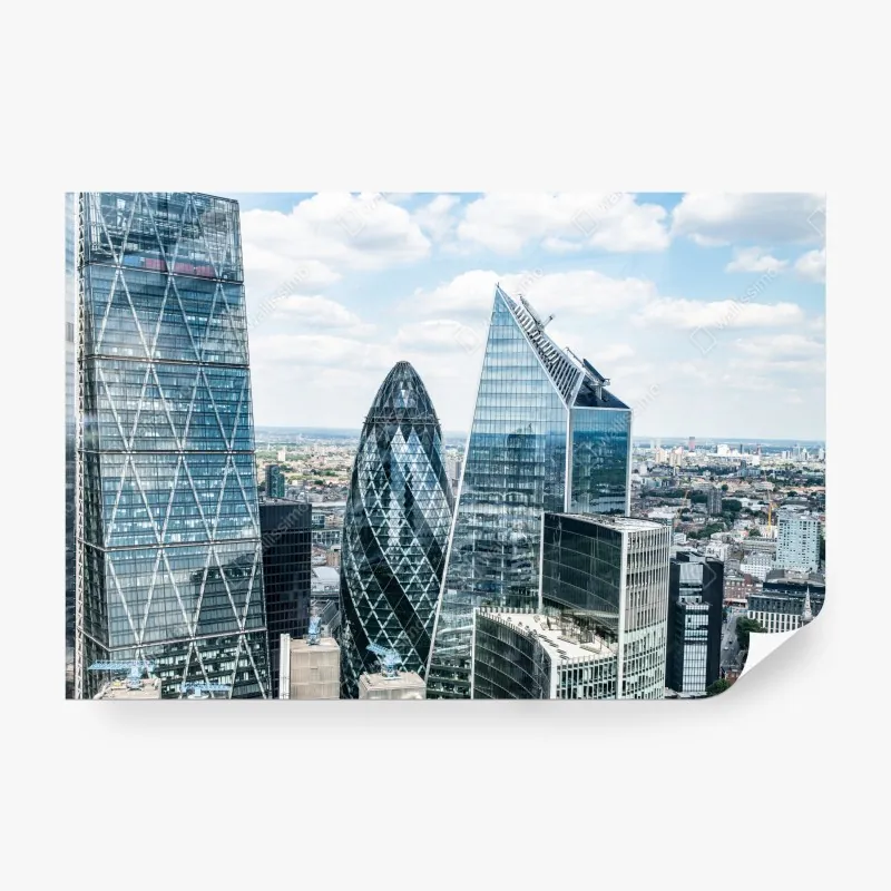 Wall mural modern London skyline with glass skyscrapers