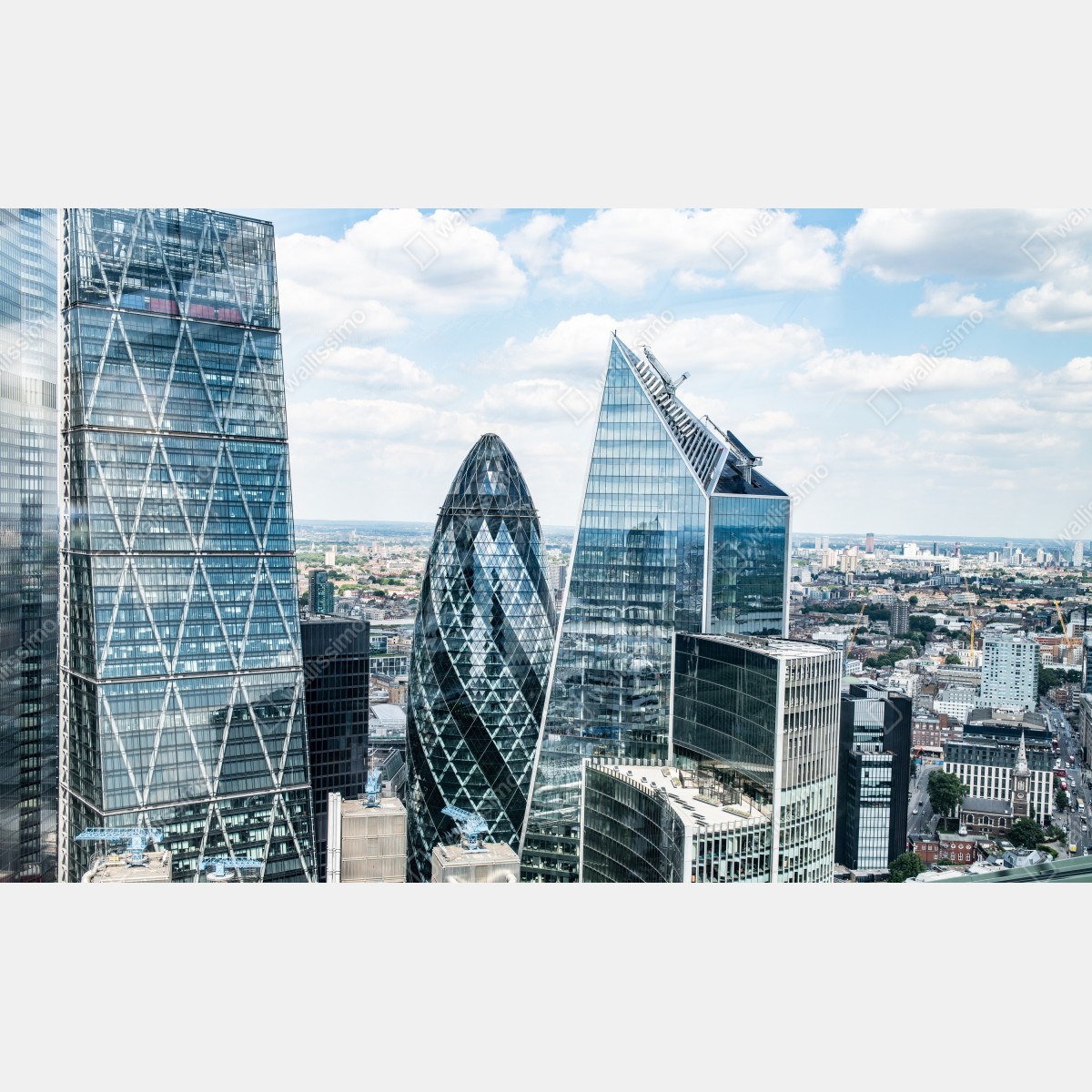 Fototapeta nowoczesna panorama Londynu ze szklanymi drapaczami chmur – Wallissimo® Fototapeta nowoczesna panorama Londynu ze szklanymi drapaczami chmur – Wallissimo®