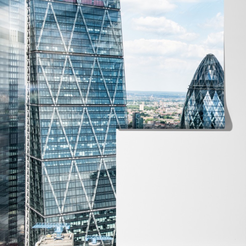 Fototapeta nowoczesna panorama Londynu ze szklanymi drapaczami chmur – Wallissimo® Fototapeta nowoczesna panorama Londynu ze szklanymi drapaczami chmur – Wallissimo®