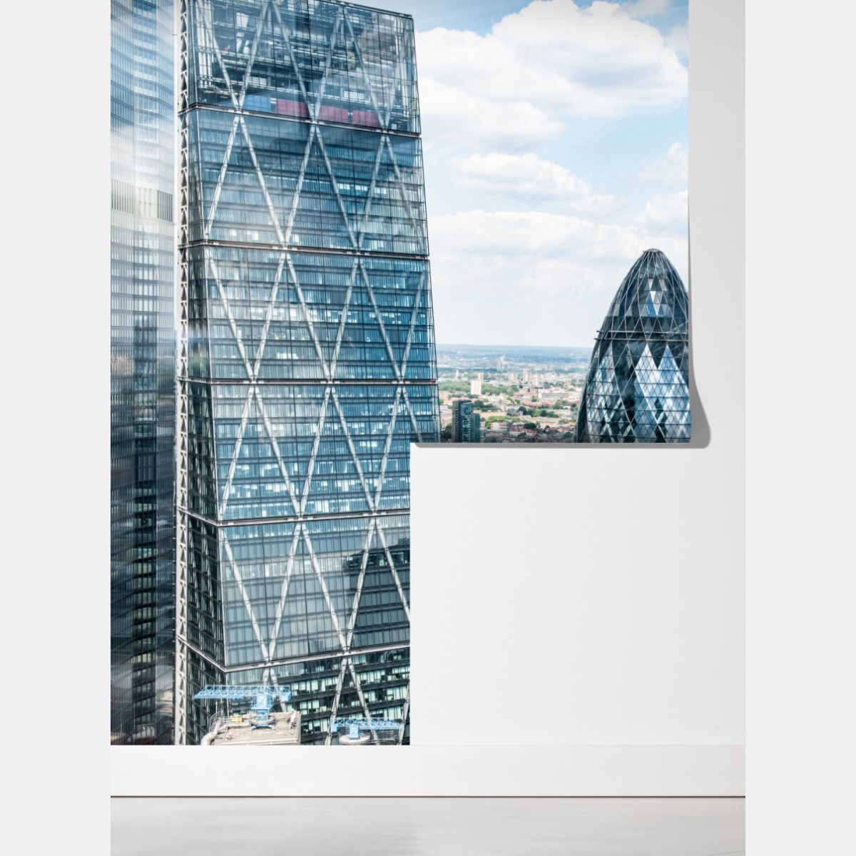 Fototapeta nowoczesna panorama Londynu ze szklanymi drapaczami chmur – Wallissimo® Fototapeta nowoczesna panorama Londynu ze szklanymi drapaczami chmur – Wallissimo®