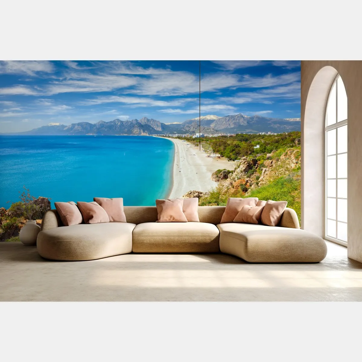 Fototapeta spokojna plaża Konyaalti, Antalya – Wallissimo® Fototapeta spokojna plaża Konyaalti, Antalya – Wallissimo®