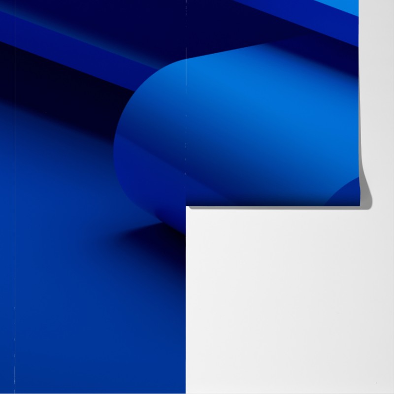 Fototapeta minimalna niebieska wstęga geometryczna – Wallissimo® Fototapeta minimalna niebieska wstęga geometryczna – Wallissimo®