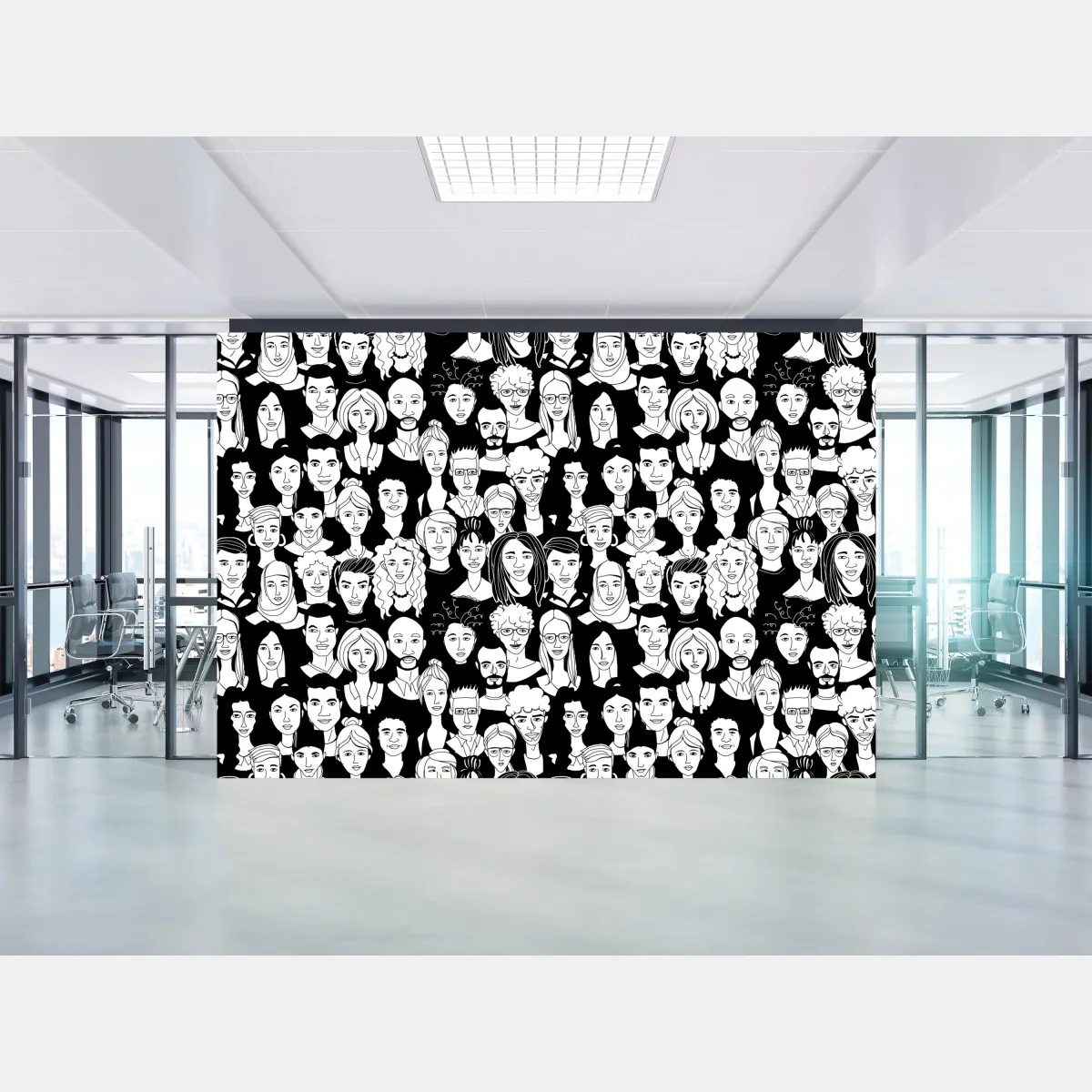 Fototapeta wzór z różnorodnymi twarzami – Wallissimo® Fototapeta wzór z różnorodnymi twarzami – Wallissimo®