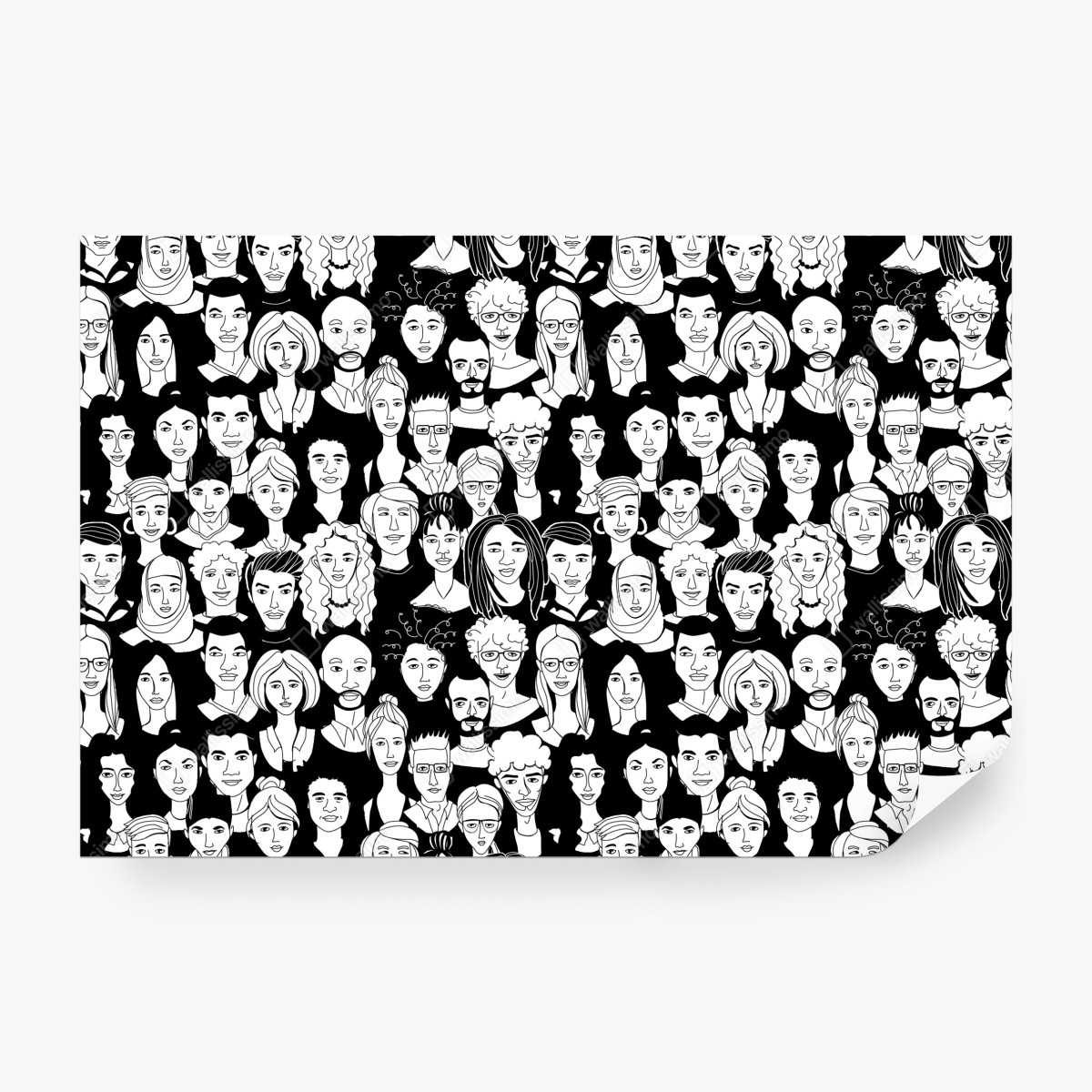 Fototapeta wzór z różnorodnymi twarzami – Wallissimo® Fototapeta wzór z różnorodnymi twarzami – Wallissimo®