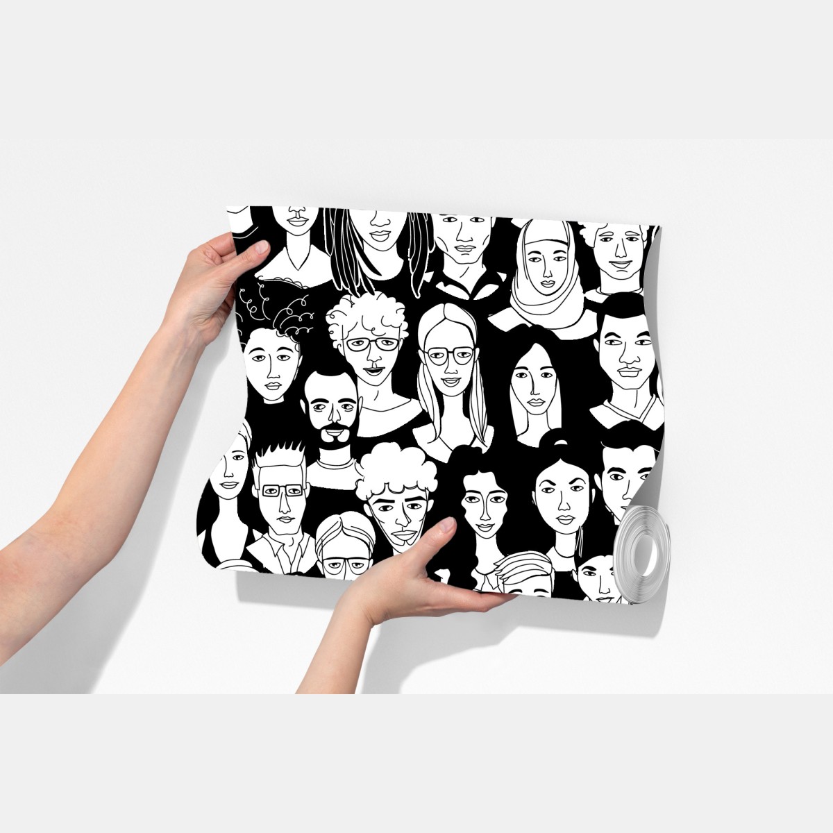 Fototapeta wzór z różnorodnymi twarzami – Wallissimo® Fototapeta wzór z różnorodnymi twarzami – Wallissimo®