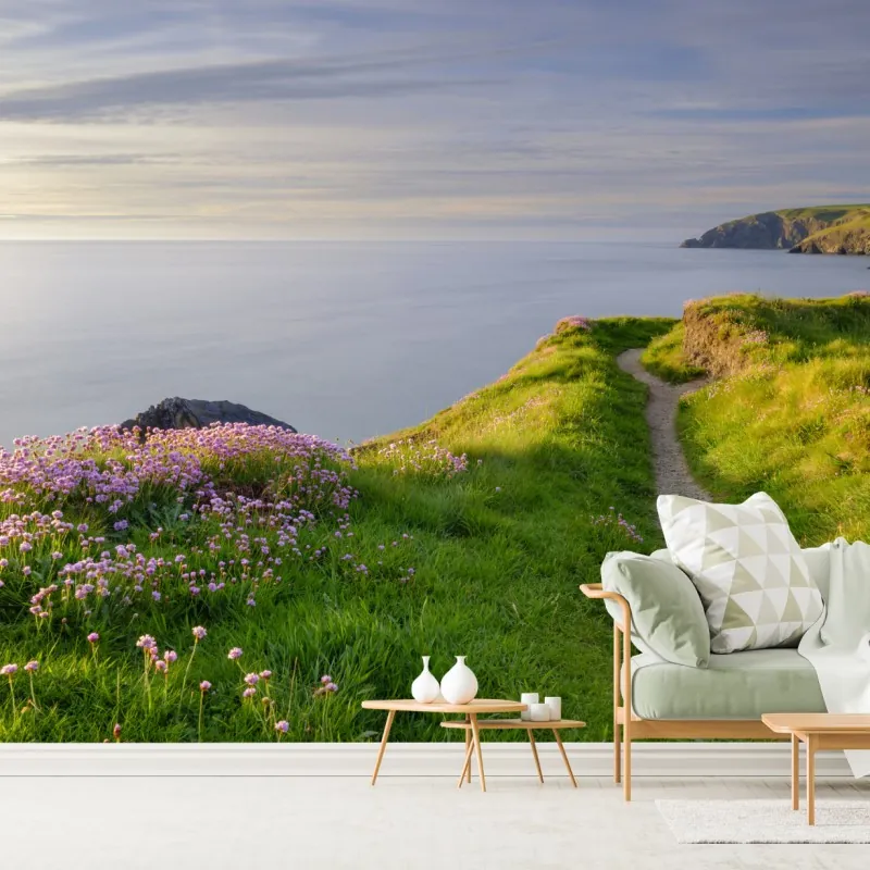 Fototapeta zatoka Ceibwr ścieżka nadmorska o zmierzchu – Wallissimo® Fototapeta zatoka Ceibwr ścieżka nadmorska o zmierzchu – Wallissimo®