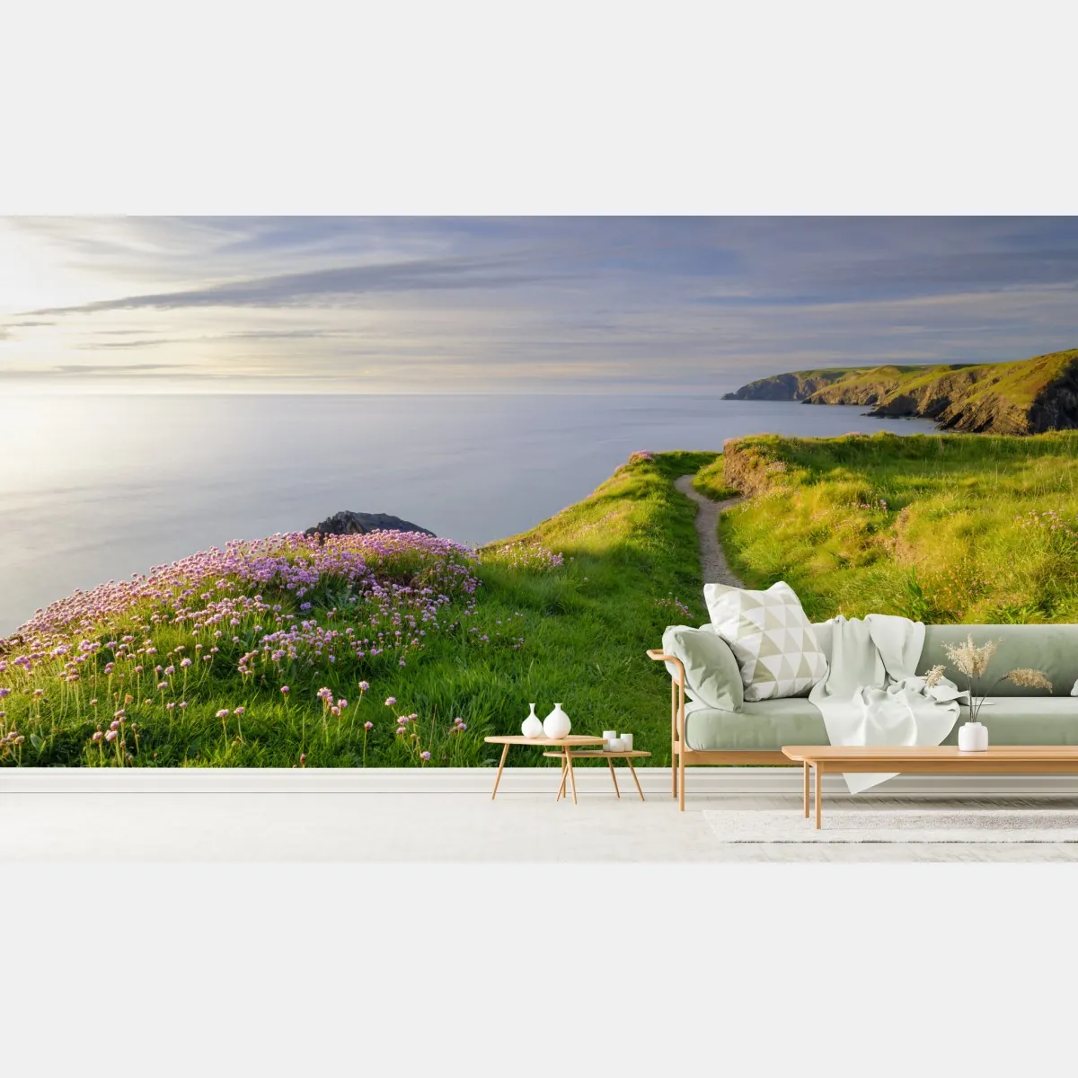 Fototapeta zatoka Ceibwr ścieżka nadmorska o zmierzchu – Wallissimo® Fototapeta zatoka Ceibwr ścieżka nadmorska o zmierzchu – Wallissimo®