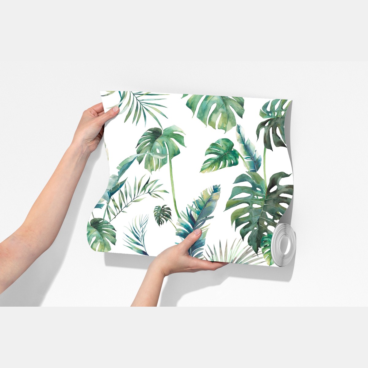 Fototapeta akwarelowy wzór tropikalnych liści – Wallissimo® Fototapeta akwarelowy wzór tropikalnych liści – Wallissimo®